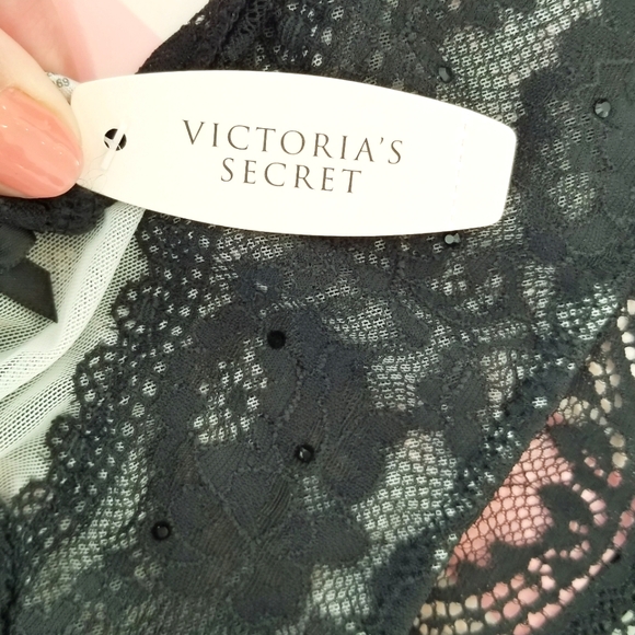 Victoria's Secret Vintage Very Sexy Lace Rhinestone Crystal Cheeky Panty NWT - Picture 6 of 13